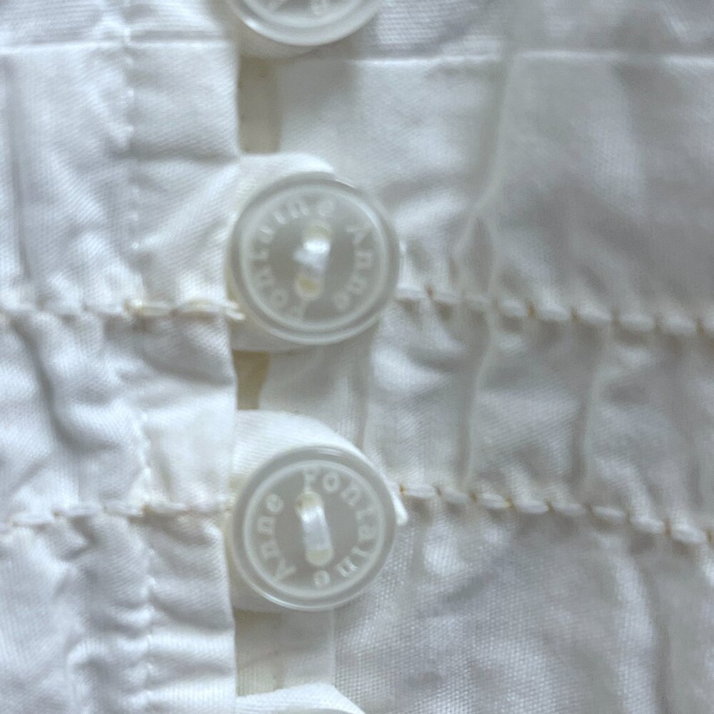 Anne Fontaine white shirt puckered long sleeve button front 3 L - Picture 4 of 7